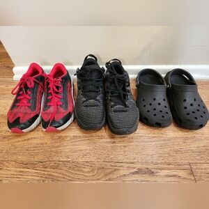 Big boys shoe lot, Nike LeBron 7.5, Under Armour 7, Crocs J6